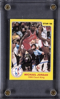 1986 Star Co. "Court Kings" Basketball Complete Set (33) - Including Michael Jordan Signed Rookie Card Example!